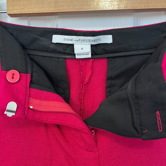 Diane von Furstenberg Fushia mid rise capris pants - Picture 2 of 8